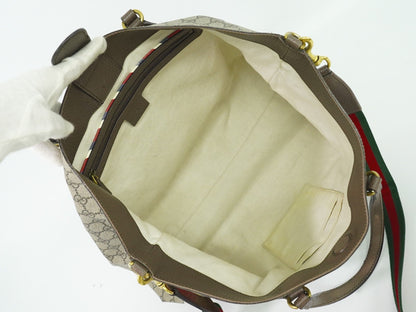 Gucci Courrier Convertible Soft Open Tote GG Coated Canvas with Applique, BEIGE, CANVAS, Tote bag