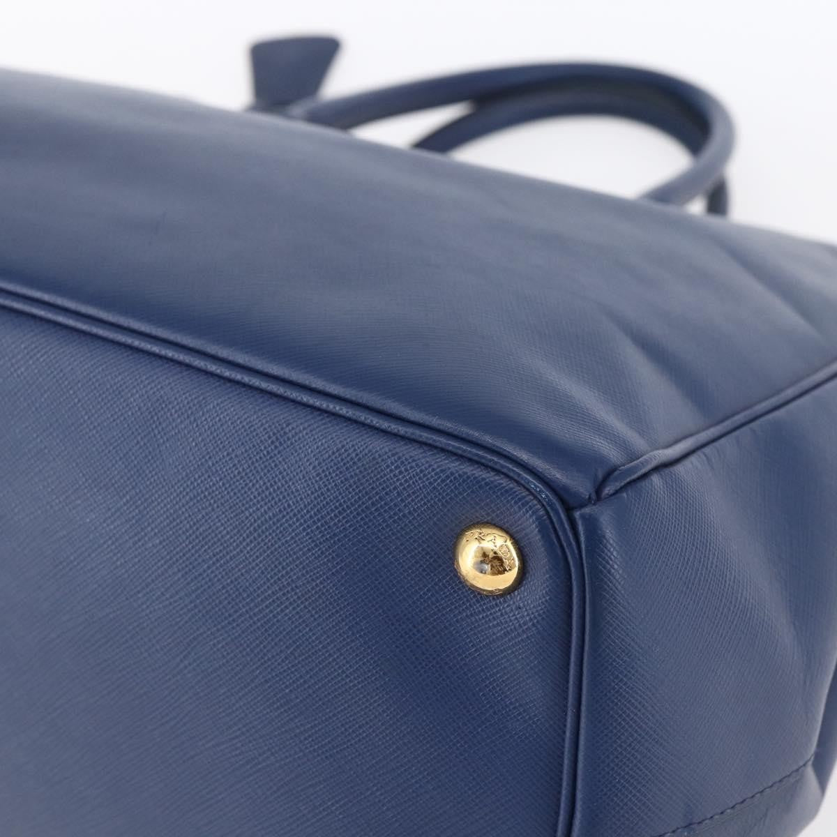 Prada Galleria Double Zip Tote Saffiano Leather, BLUE, LEATHER, Tote bag