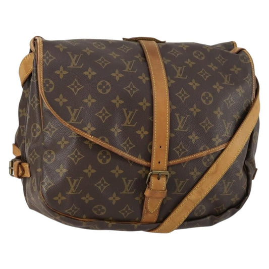 Louis Vuitton Saumur Handbag Monogram Canvas, BROWN, CANVAS, Shoulder bag