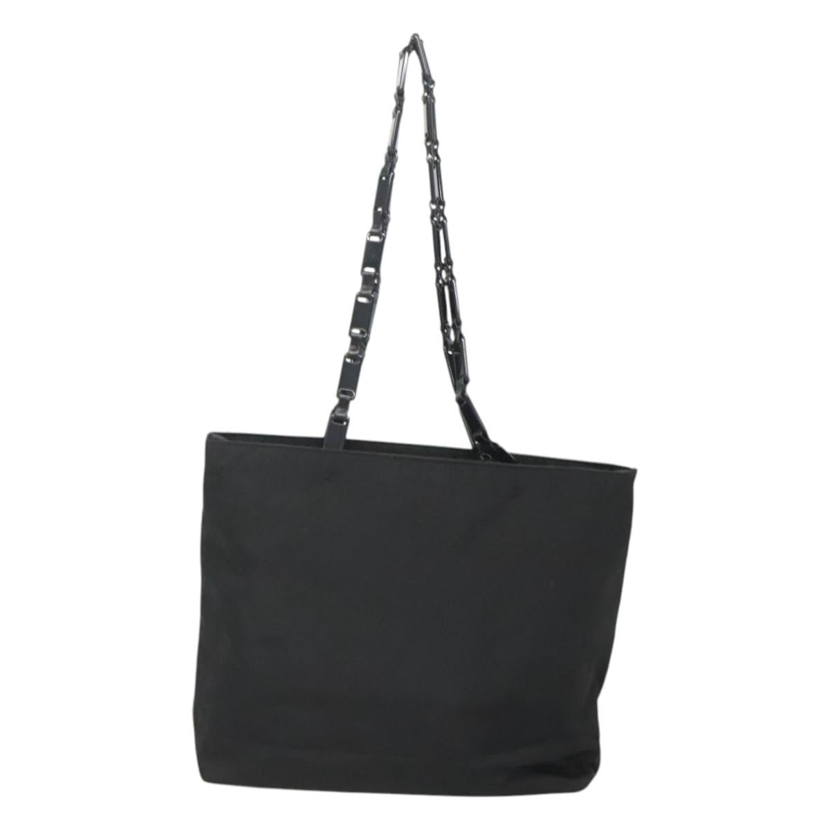 Prada Chain Shoulder Bag Tessuto, BLACK, NYLON, Shoulder bag