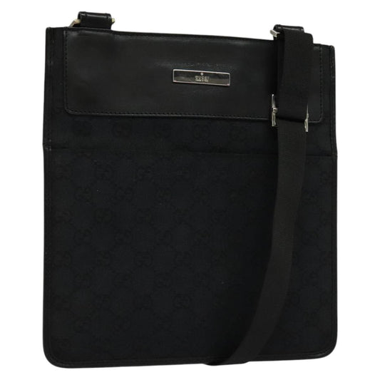 Gucci Front Pocket Messenger Canvas, BLACK, CANVAS, Shoulder bag