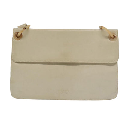 Prada Flap Shoulder Bag Leather, BEIGE, LEATHER, Shoulder bag