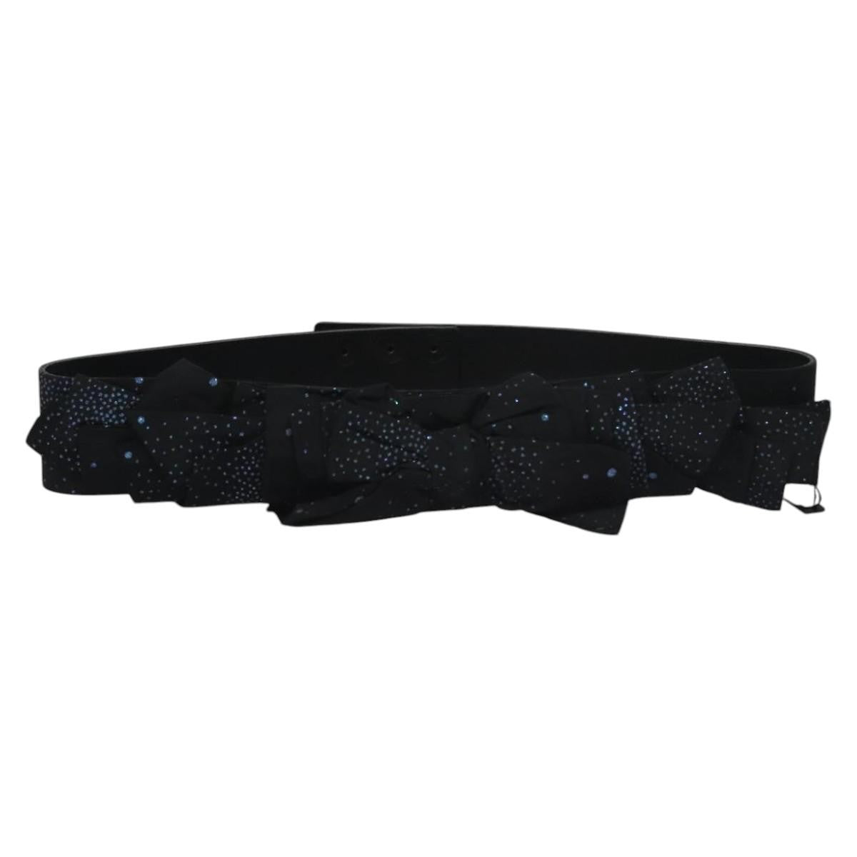 Chanel Vintage bow belt Leather, BLACK, LEATHER, Belts