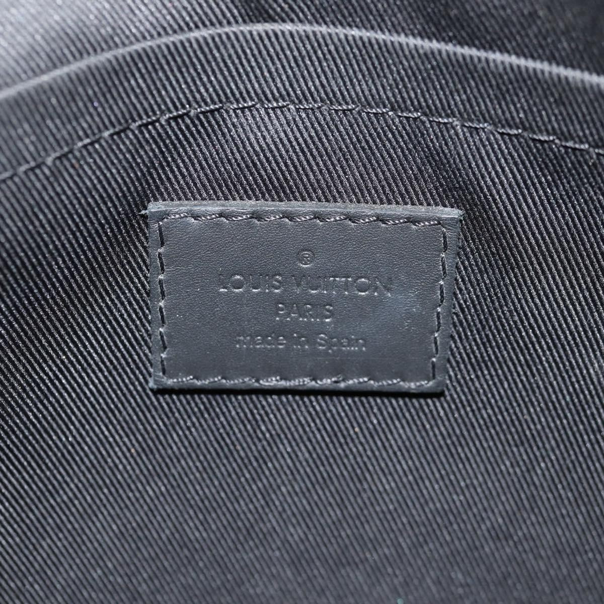 Louis Vuitton Discovery Pochette Monogram Shadow Leather, BLACK, LEATHER, Clutche & pouche