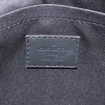 Louis Vuitton Discovery Pochette Monogram Shadow Leather, BLACK, LEATHER, Clutche & pouche