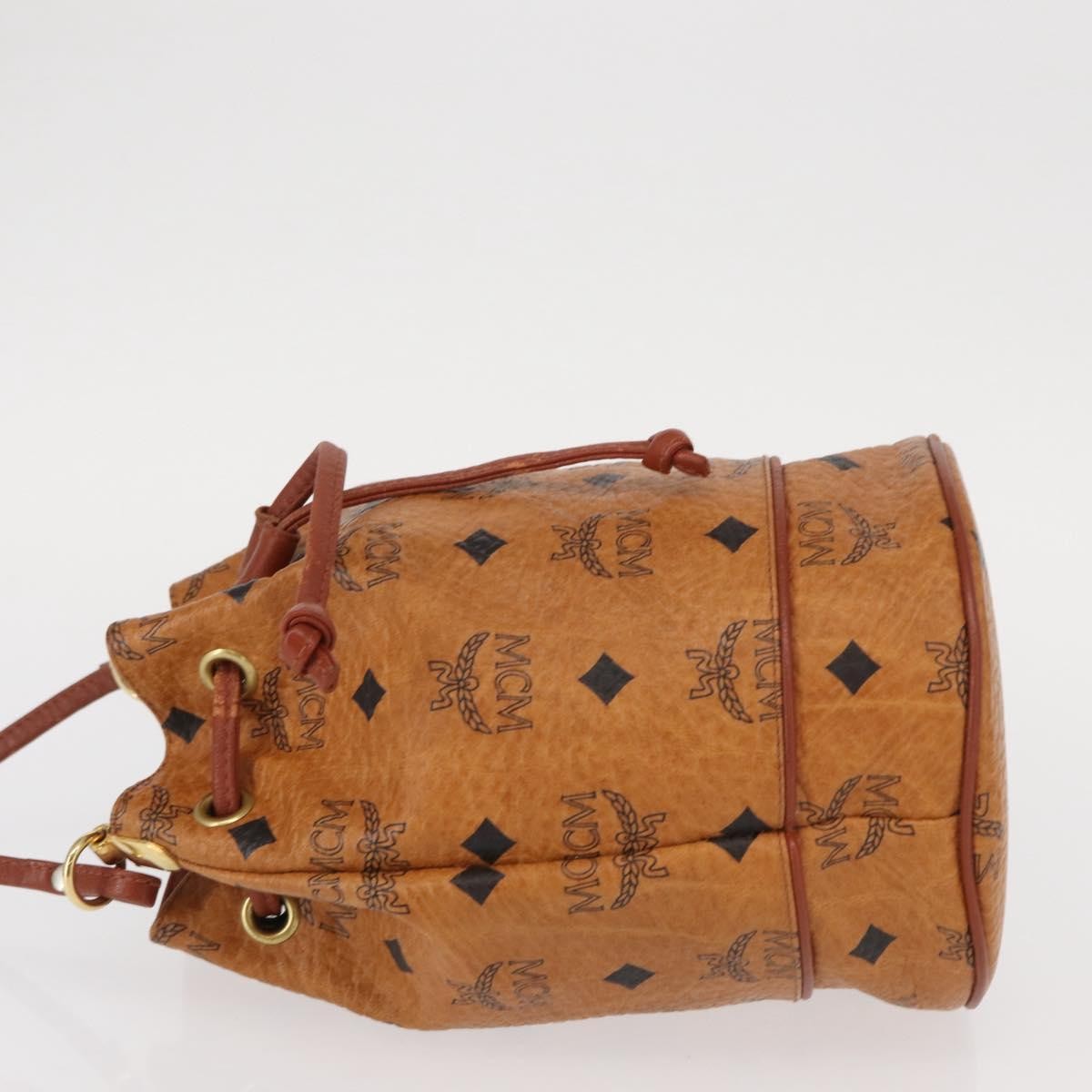 MCM Visetos Shoulder bag Canvas and Leather, BROWN, CANVAS, Shoulder bag