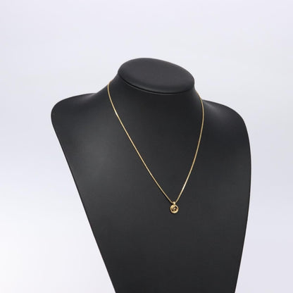 Christian Dior CD Round Pendant Necklace Metal, GOLD, METAL, Necklace