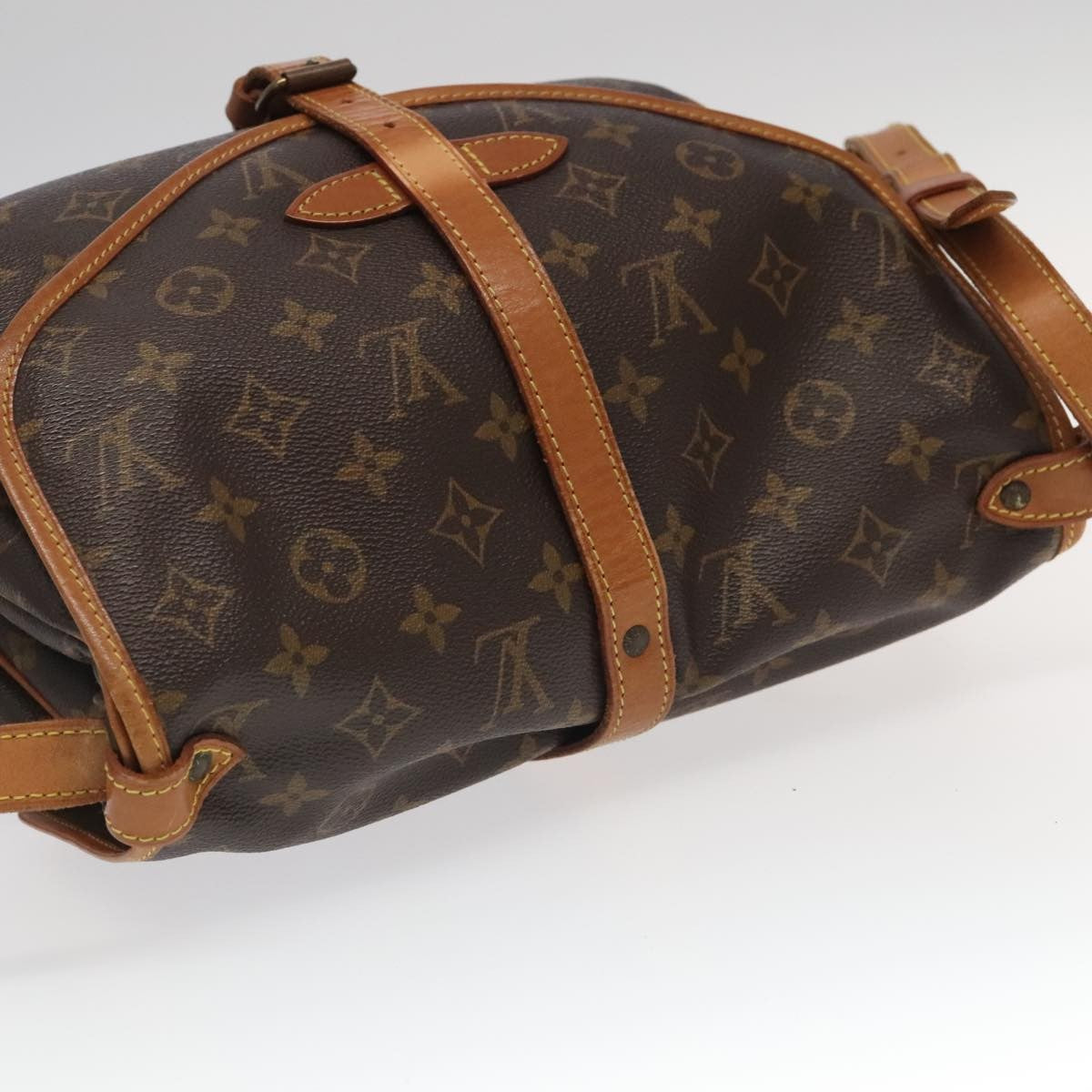 Louis Vuitton Saumur Handbag Monogram Canvas, BROWN, CANVAS, Handbag