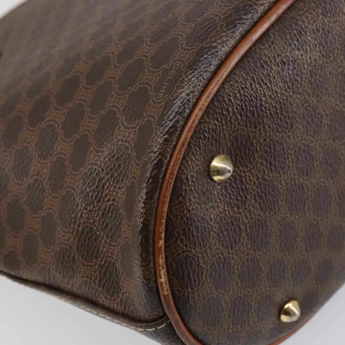 Celine Vintage Macadam Tote bag Canvas, BROWN, PVC, Tote bag