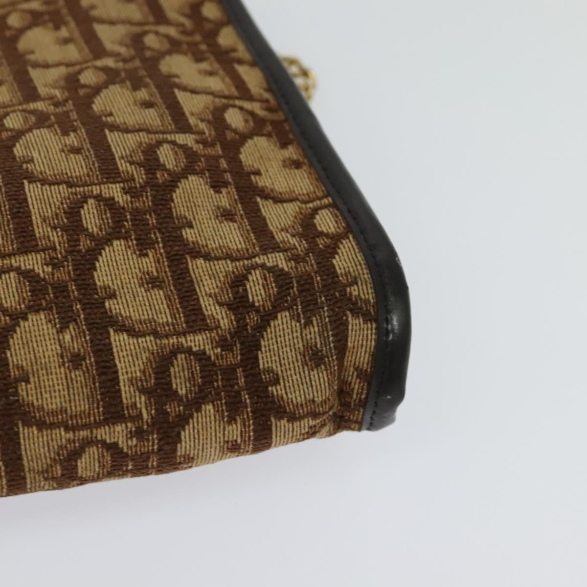 Christian Dior Vintage Trotter Flap Shoulder Bag Canvas, BROWN, CANVAS, Shoulder bag