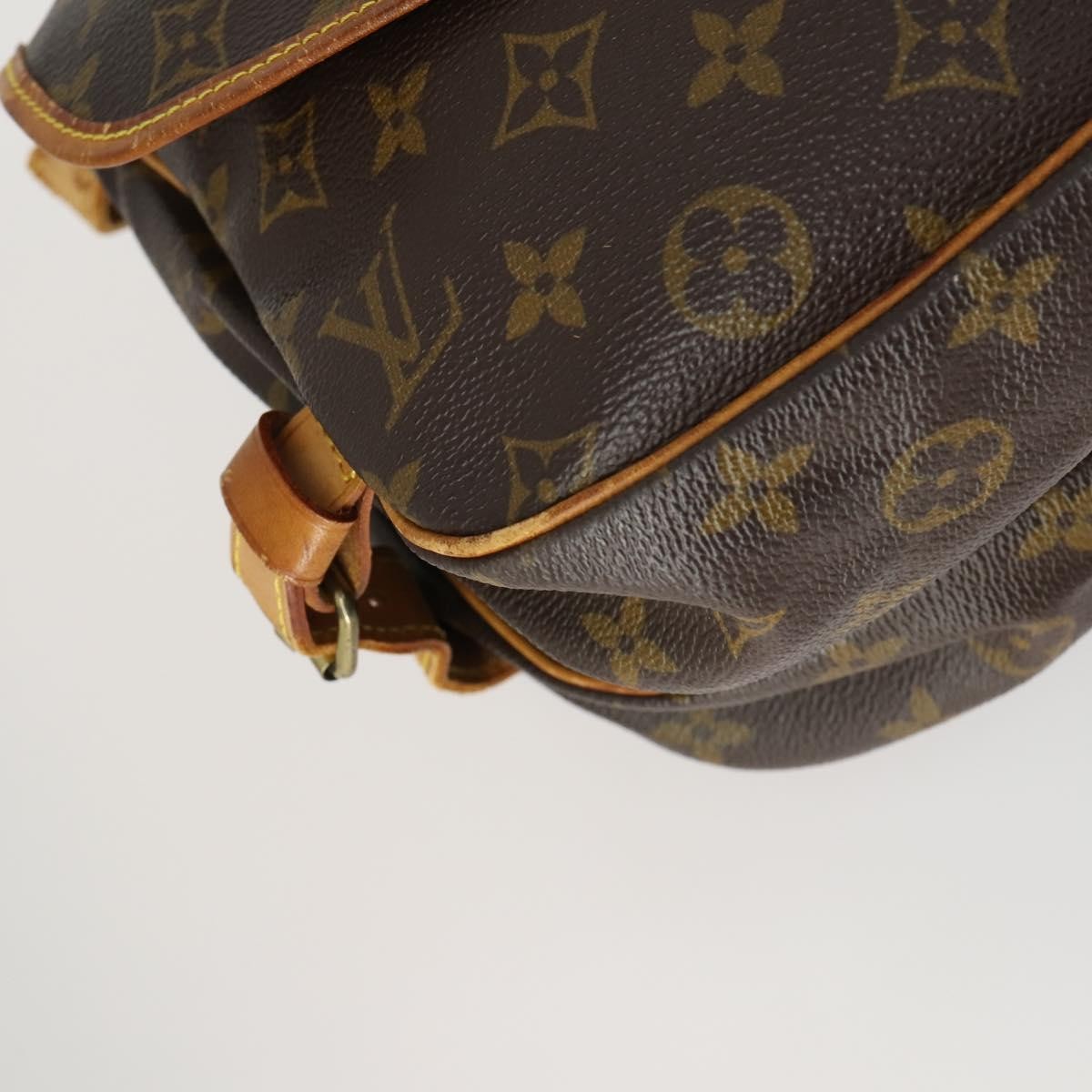 Louis Vuitton Saumur Handbag Monogram Canvas, BROWN, CANVAS, Handbag