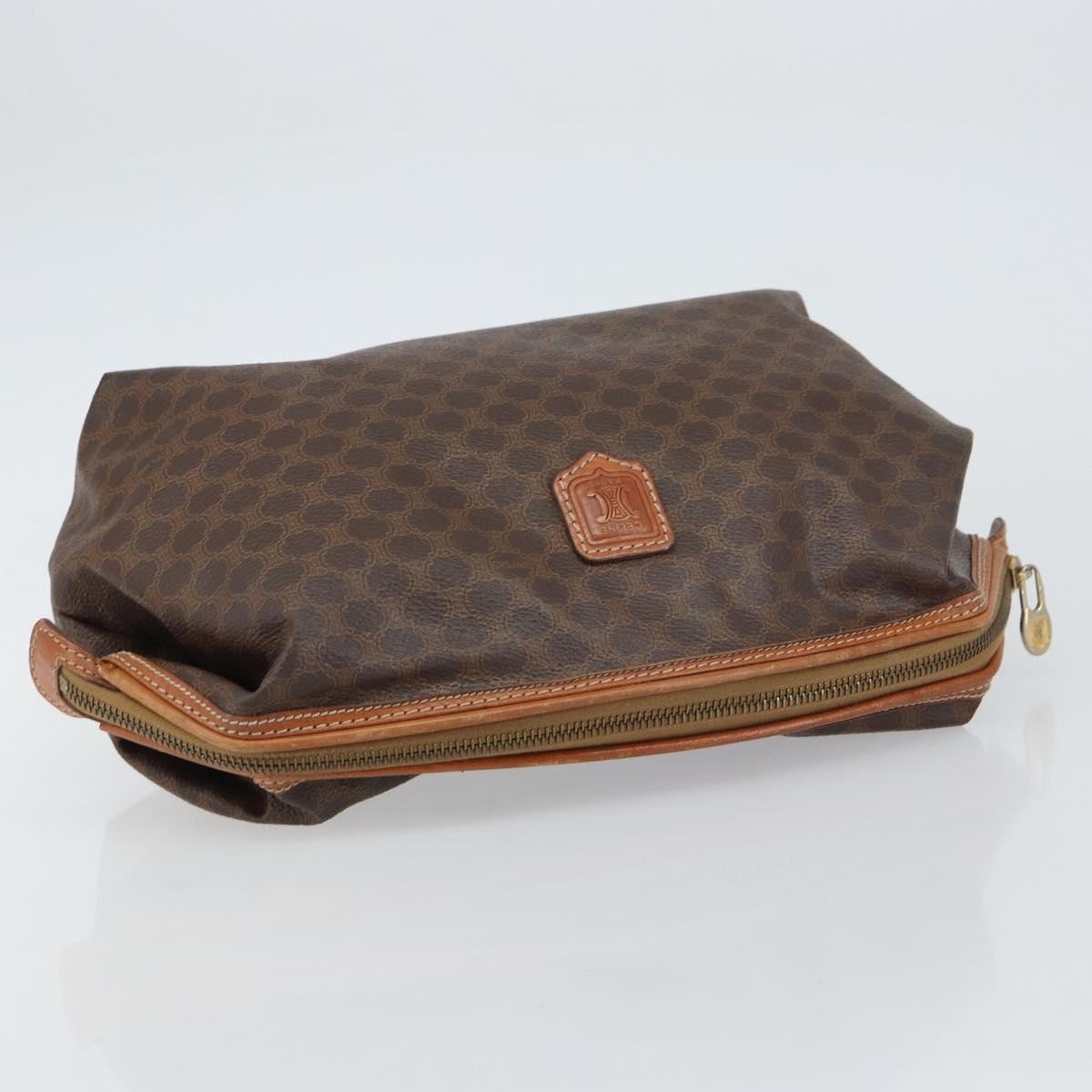 Celine C Macadam Pouch Canvas, BROWN, PVC, Clutche & pouche
