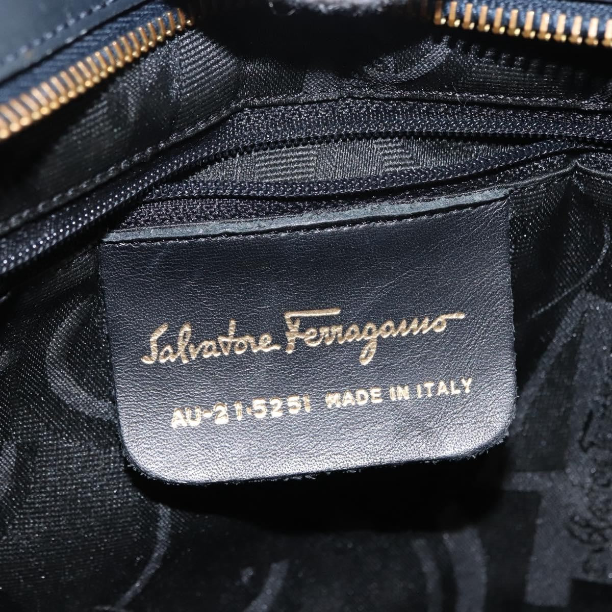 Salvatore Ferragamo Vala Handbag Canvas, NAVY, CANVAS, Handbag