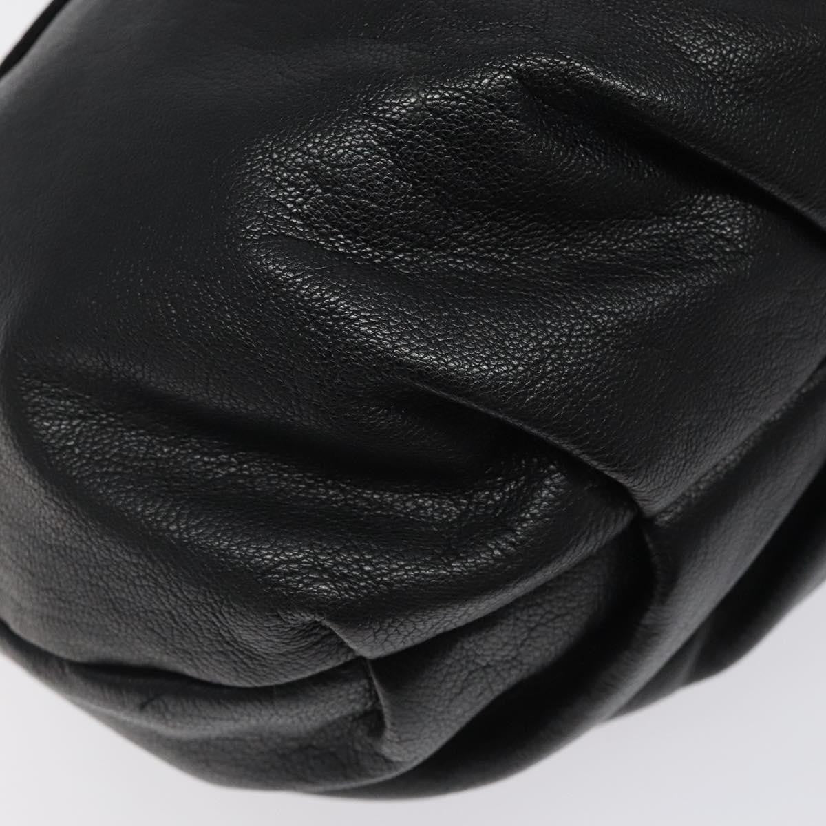 Salvatore Ferragamo Gancini handbag Leather, BLACK, LEATHER, Handbag