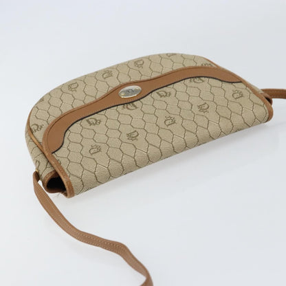 Christian Dior Vintage Honeycomb Shoulder Bag Canvas and Leather, BEIGE, CANVAS, Shoulder bag