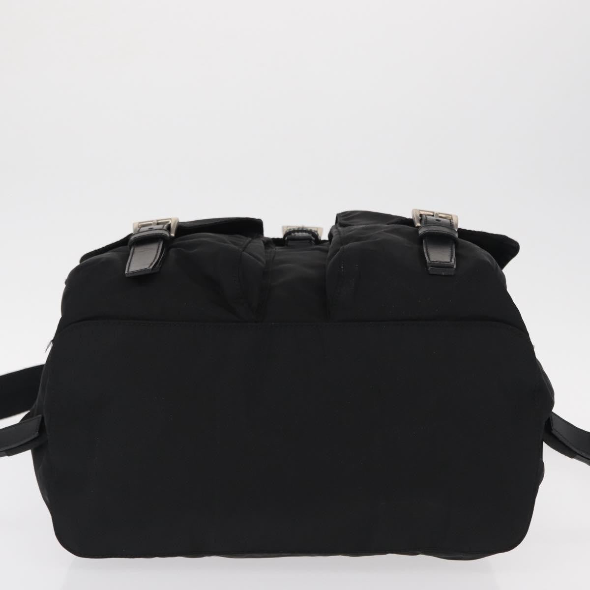 Prada Double Front Pocket Backpack Tessuto, BLACK, NYLON, Backpack