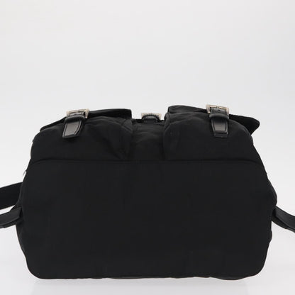 Prada Double Front Pocket Backpack Tessuto, BLACK, NYLON, Backpack