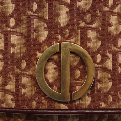 Christian Dior Vintage Trotter Flap Shoulder Bag Canvas, RED, CANVAS, Shoulder bag