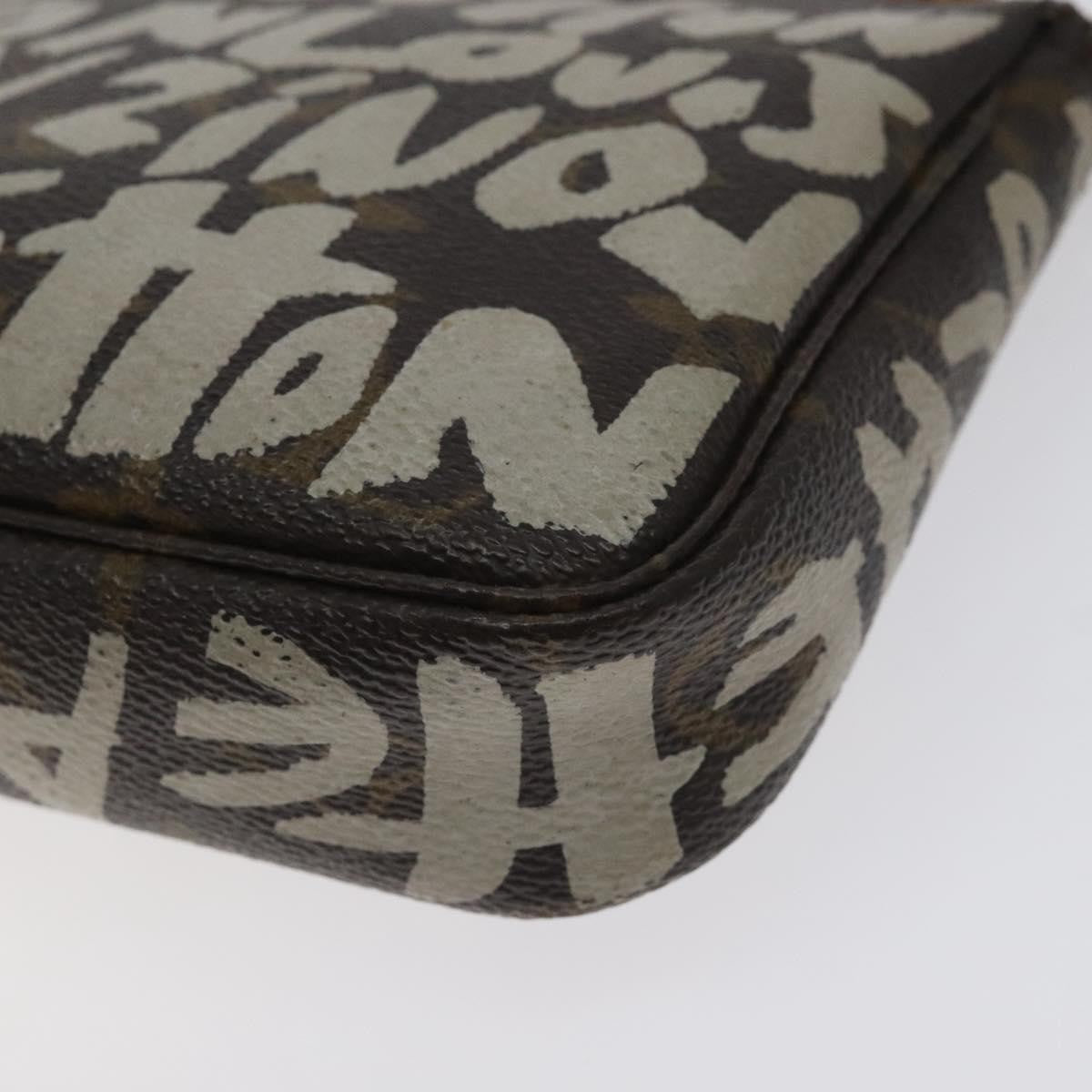 Louis Vuitton Pochette Accessoires Limited Edition Monogram Graffiti, BROWN, CANVAS, Clutche & pouche