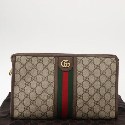 Gucci Ophidia Pouch GG Coated Canvas, BEIGE, CANVAS, Clutche & pouche