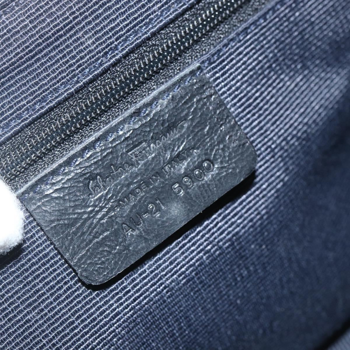 Salvatore Ferragamo Gancini Shoulder Bag Canvas, BLUE, CANVAS, Shoulder bag