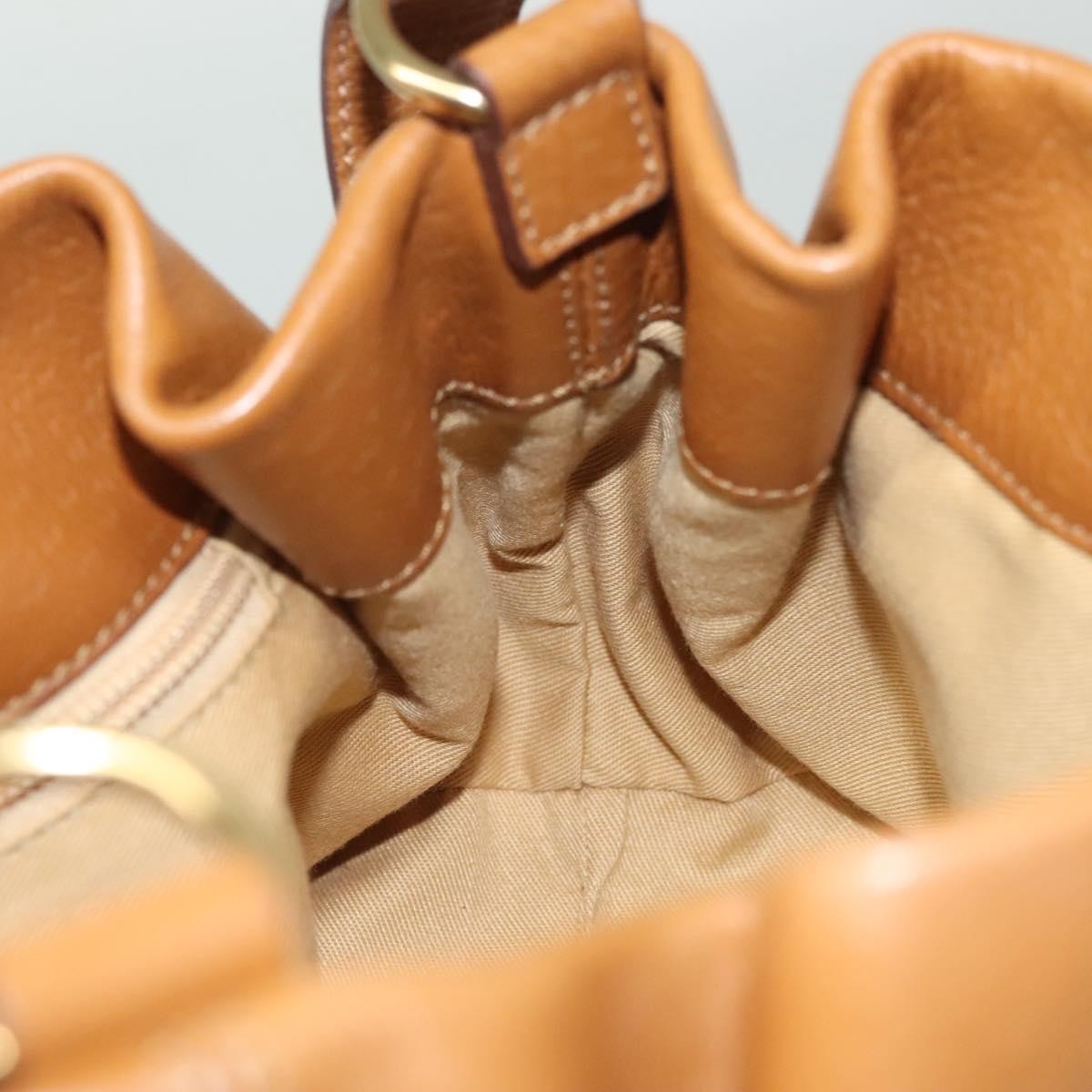 Salvatore Ferragamo Gancini Shoulder Bag Leather, BROWN, LEATHER, Handbag