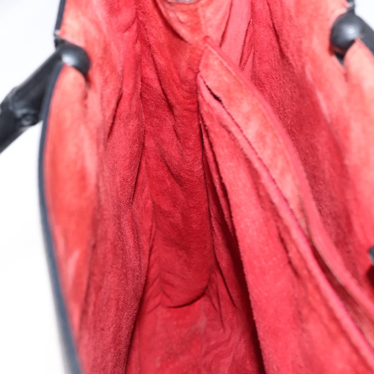 Gucci Vintage Bamboo Handle Tote Leather, BLACK, LEATHER, Tote bag