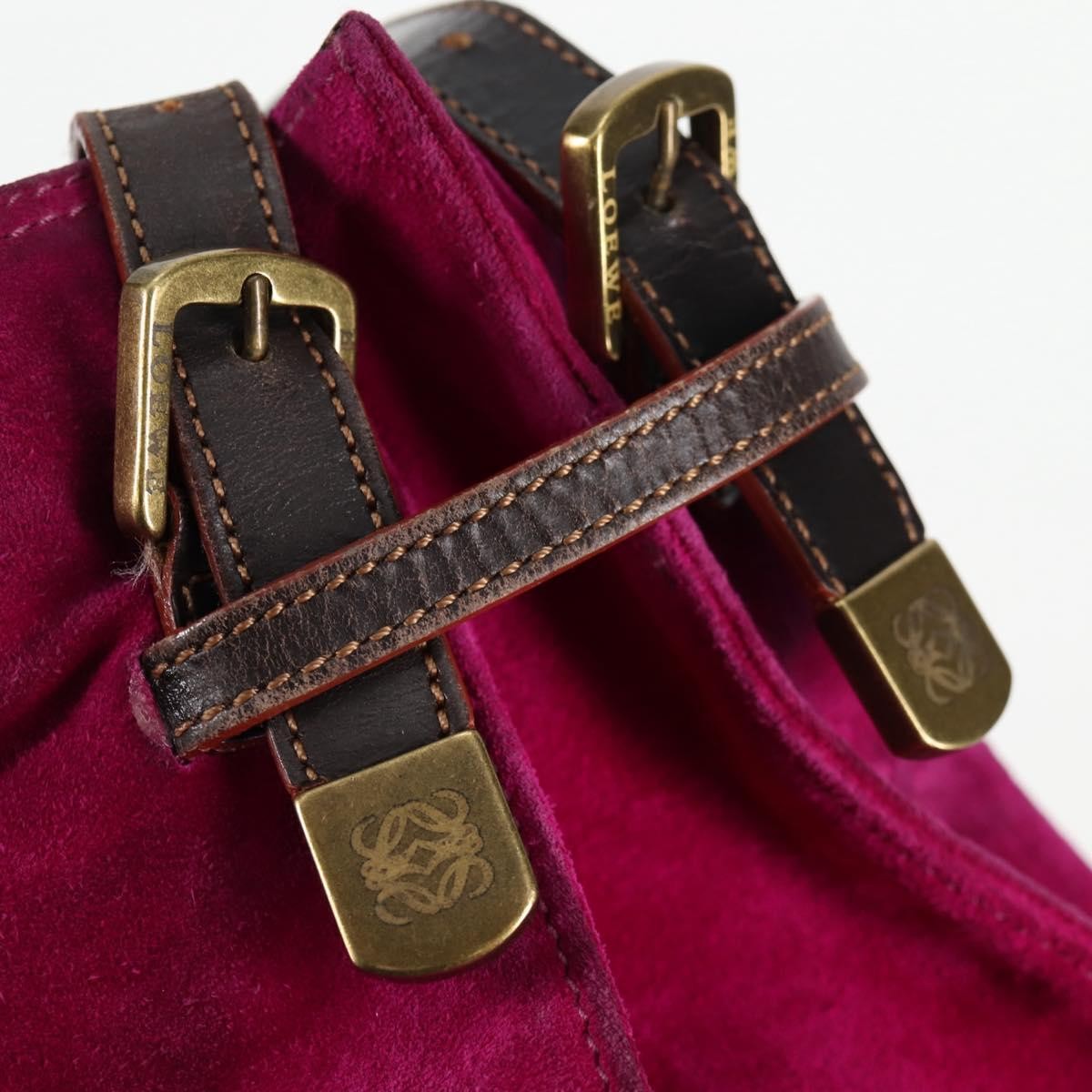 Loewe Anagram Shoulder Bag Suede, PURPLE, SUEDE, Shoulder bag