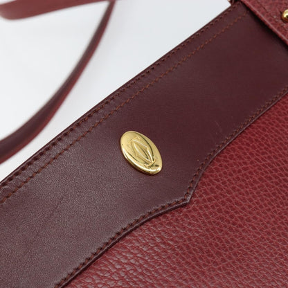 cartier Must de Cartier Shoulder Bag Leather, BURGUNDY, LEATHER, Shoulder bag