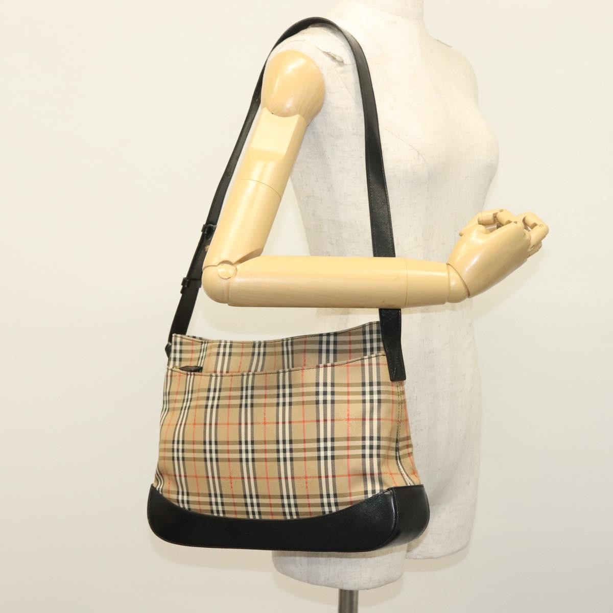 Burberry Shoulder Bag Nova Check Canvas, BEIGE, CANVAS, Shoulder bag