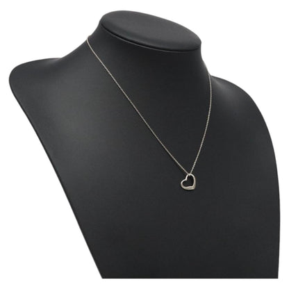 Tiffany & Co. Elsa Peretti Open Heart Pendant Necklace Sterling Silver, SILVER, SILVER, Necklace