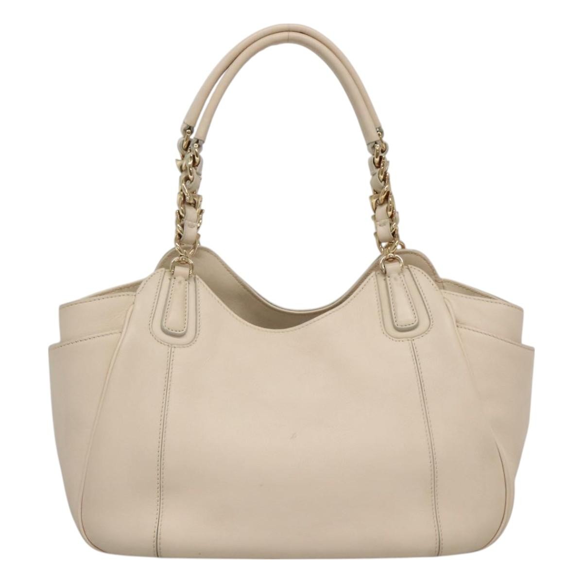 Salvatore Ferragamo Melinda Tote Leather, BEIGE, LEATHER, Tote bag