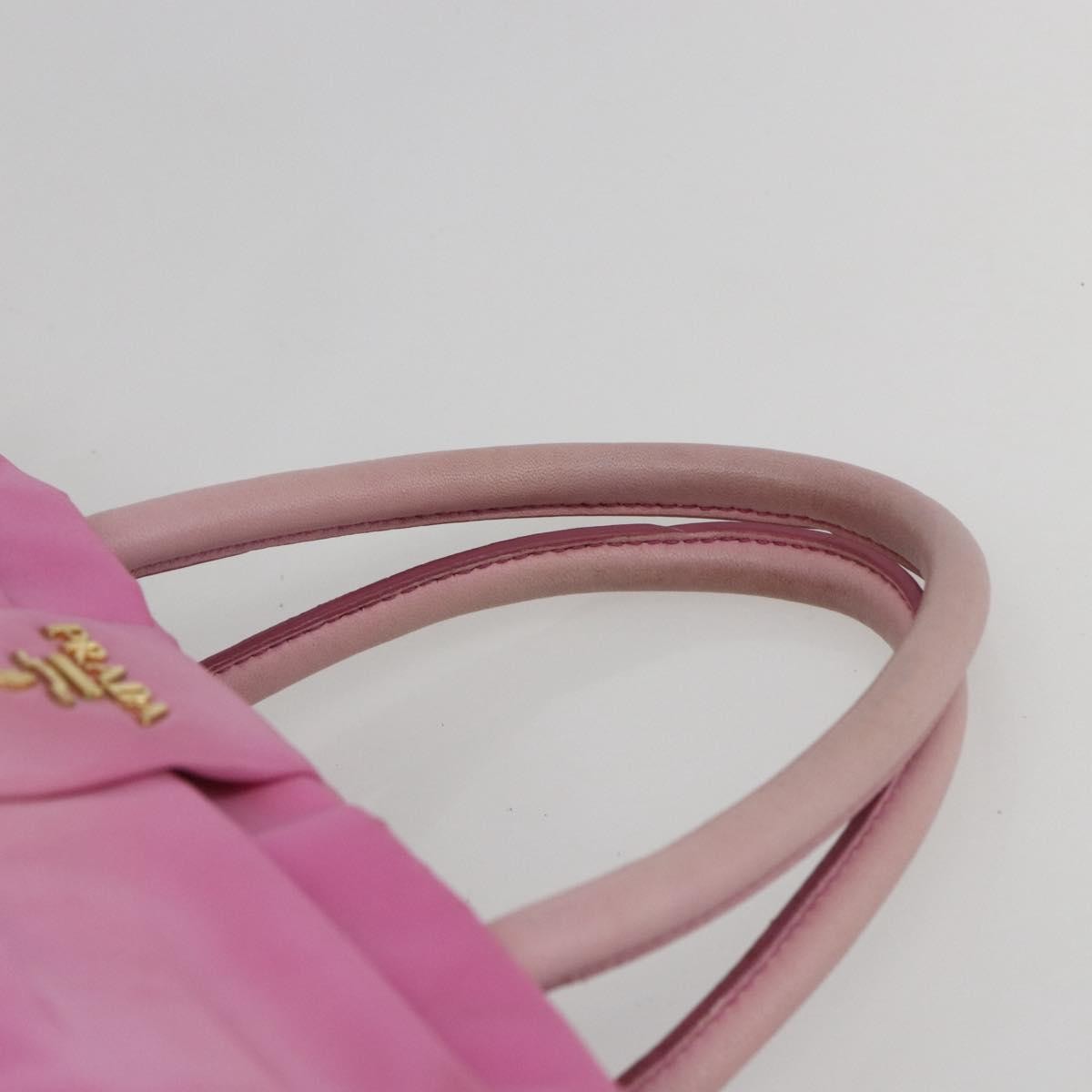Prada Bow Tote Tessuto with Leather, PINK, NYLON, Tote bag