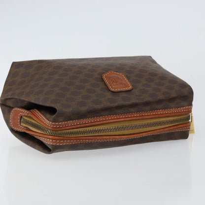 Celine Macadam Pochette Canvas and Leather, BROWN, CANVAS, Clutche & pouche