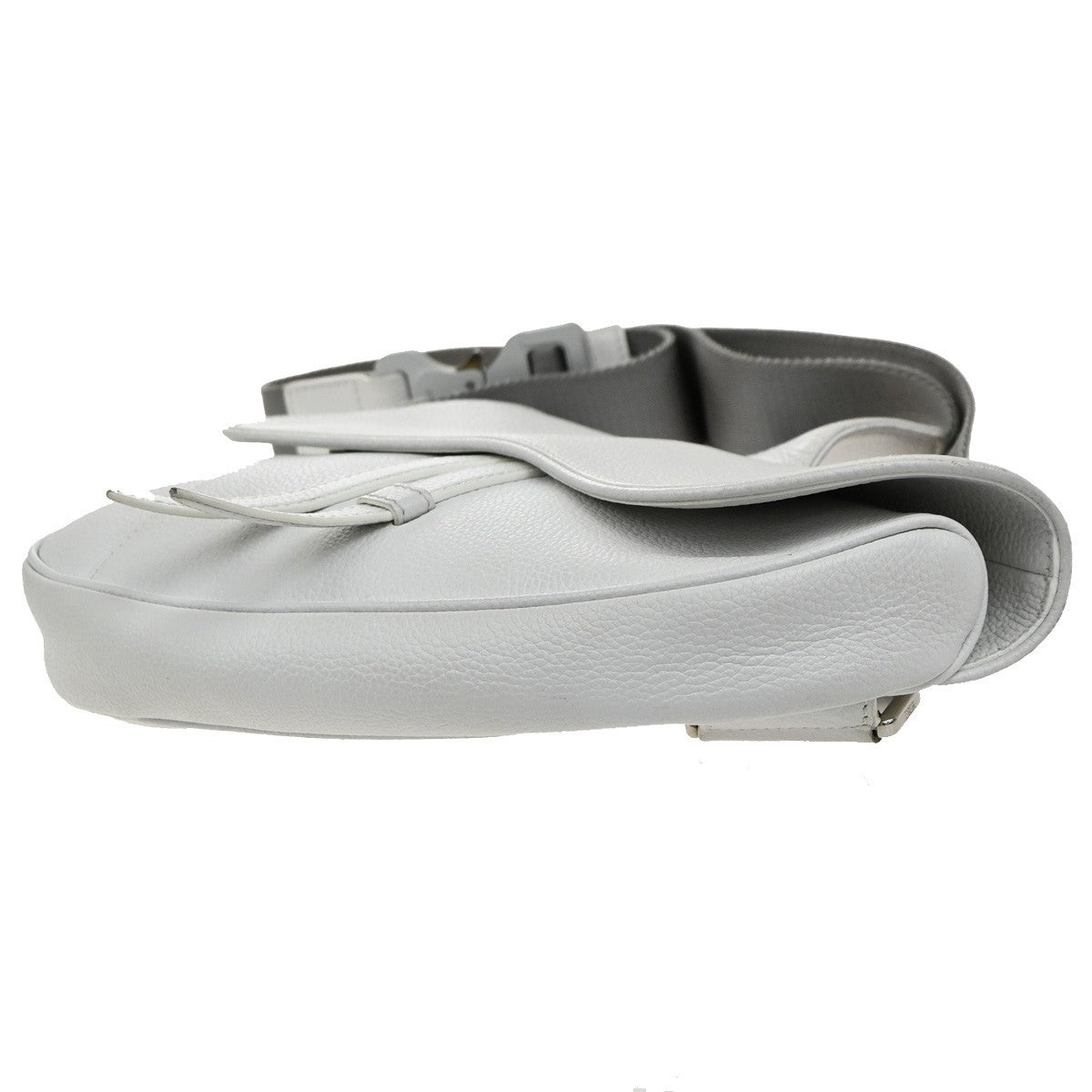 Christian Dior Saddle Crossbody Bag Leather, WHITE, LEATHER, Shoulder bag