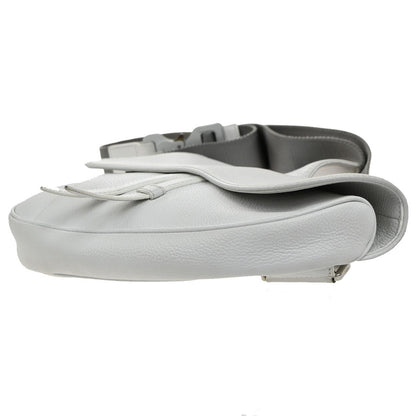 Christian Dior Saddle Crossbody Bag Leather, WHITE, LEATHER, Shoulder bag