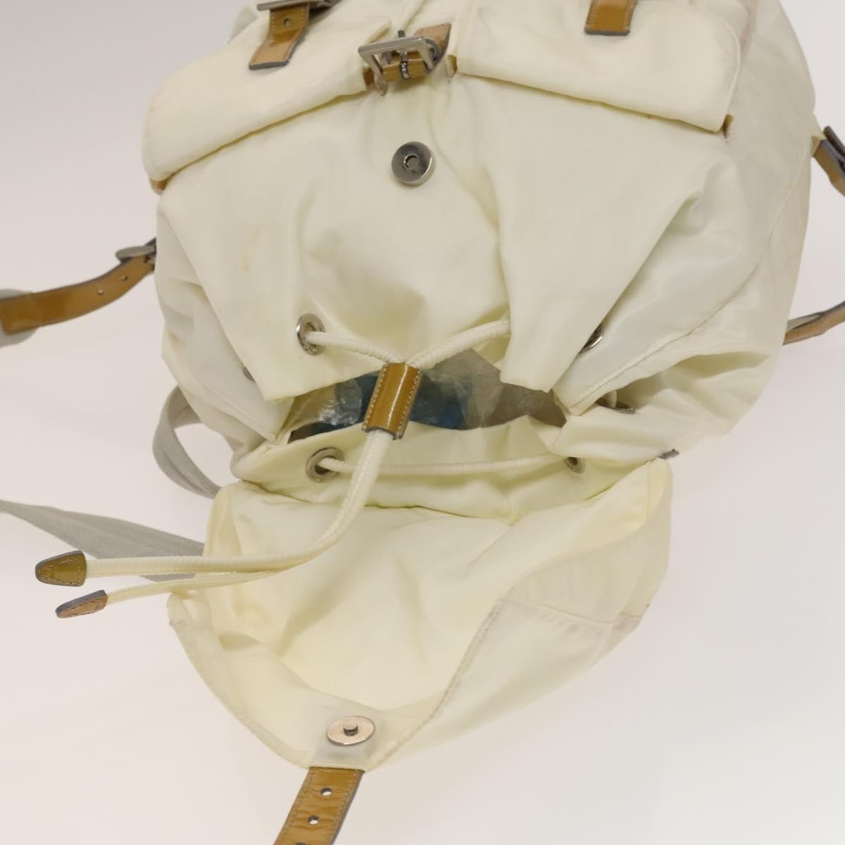 Prada Double Front Pocket Backpack Tessuto, WHITE, NYLON, Backpack
