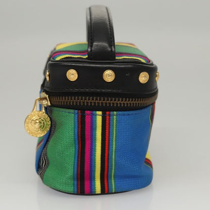 Versace Vanity Hand Bag Canvas and Leather, MULTICOLOUR, CANVAS, Clutche & pouche
