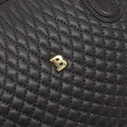 Bally Vintage Handbag Quilted Leather, GRAY, LEATHER, Handbag