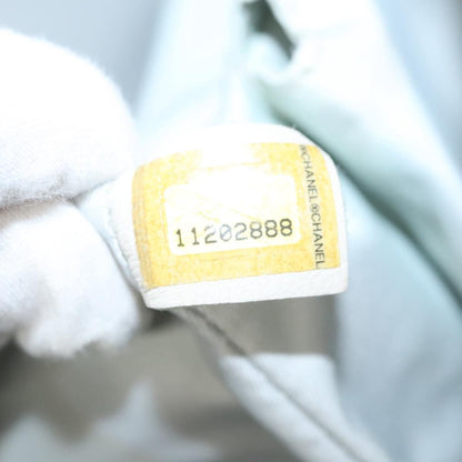 Chanel Biarritz Hobo Quilted Coated Canvas, SILVER, CANVAS, Shoulder bag