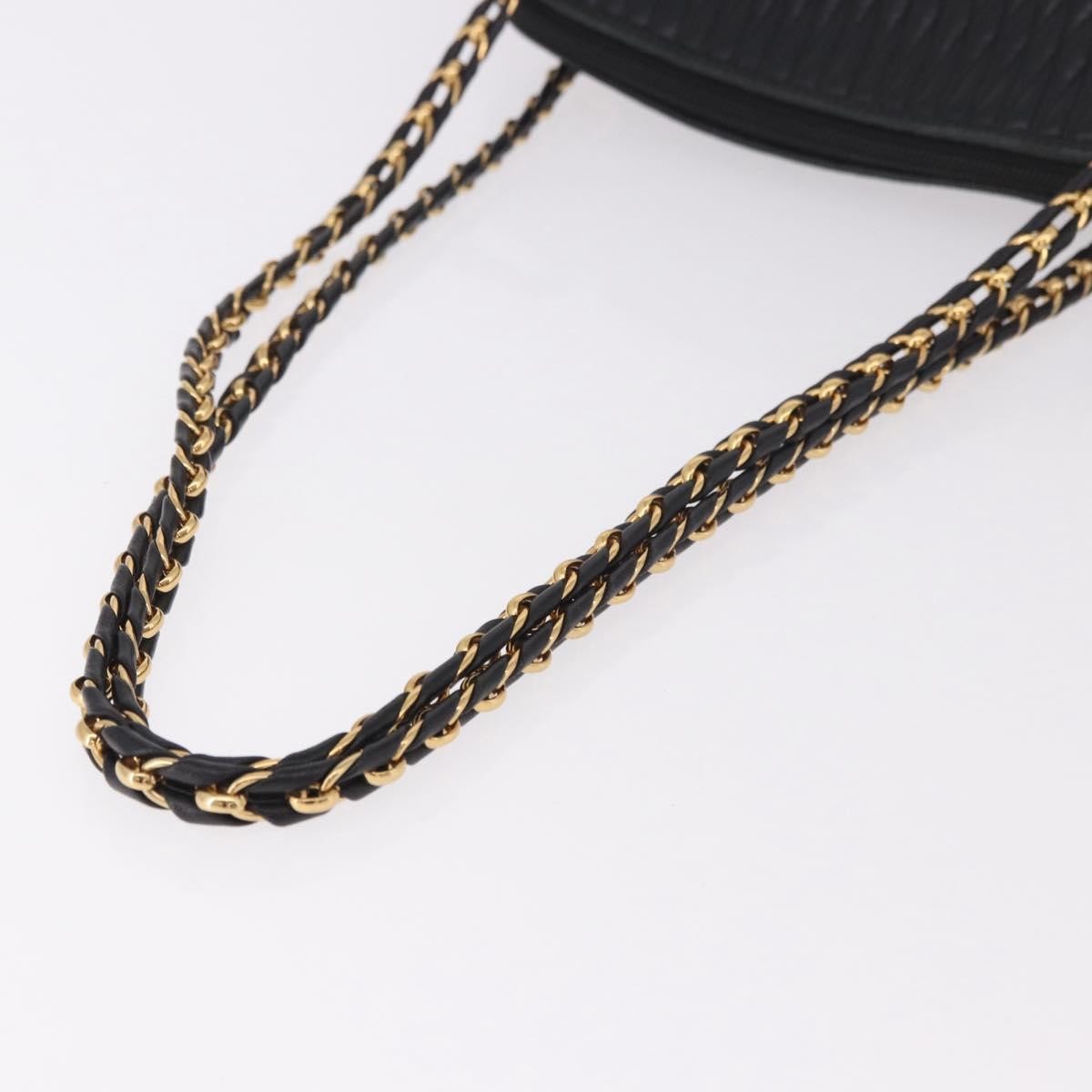 Bally Vintage Chain Shoulder Bag Quilted Leather, Black, Leather, Shoulder Bag