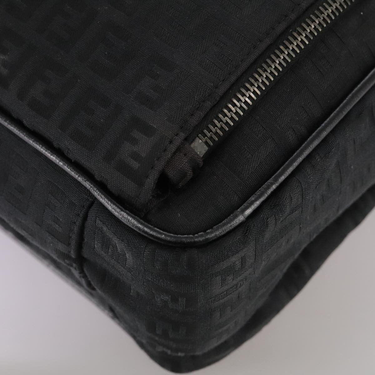 Fendi Convertible Pushlock Flap Satchel Zucca Canvas and Leather, BLACK, CANVAS, Briefcase