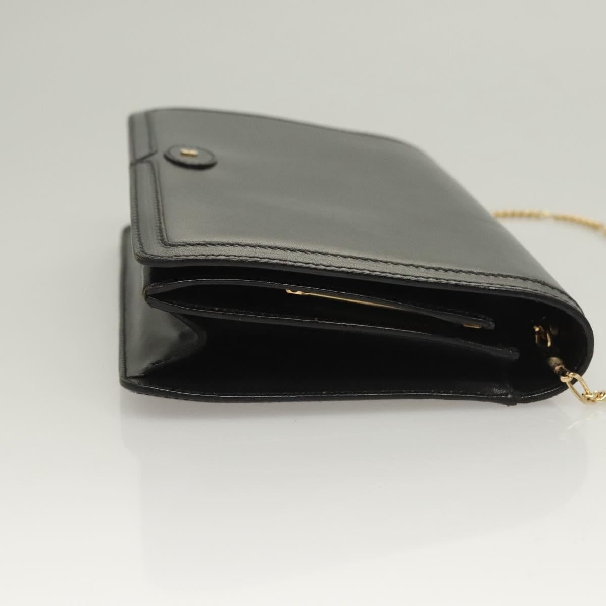 Bally Vintage Chain Shoulder Bag Quilted Leather, BLACK, LEATHER, Shoulder bag