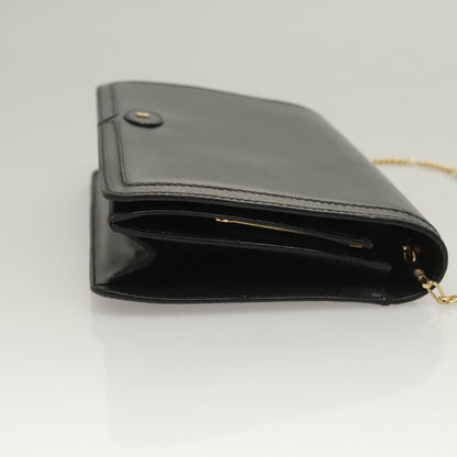 Bally Vintage Chain Shoulder Bag Quilted Leather, BLACK, LEATHER, Shoulder bag