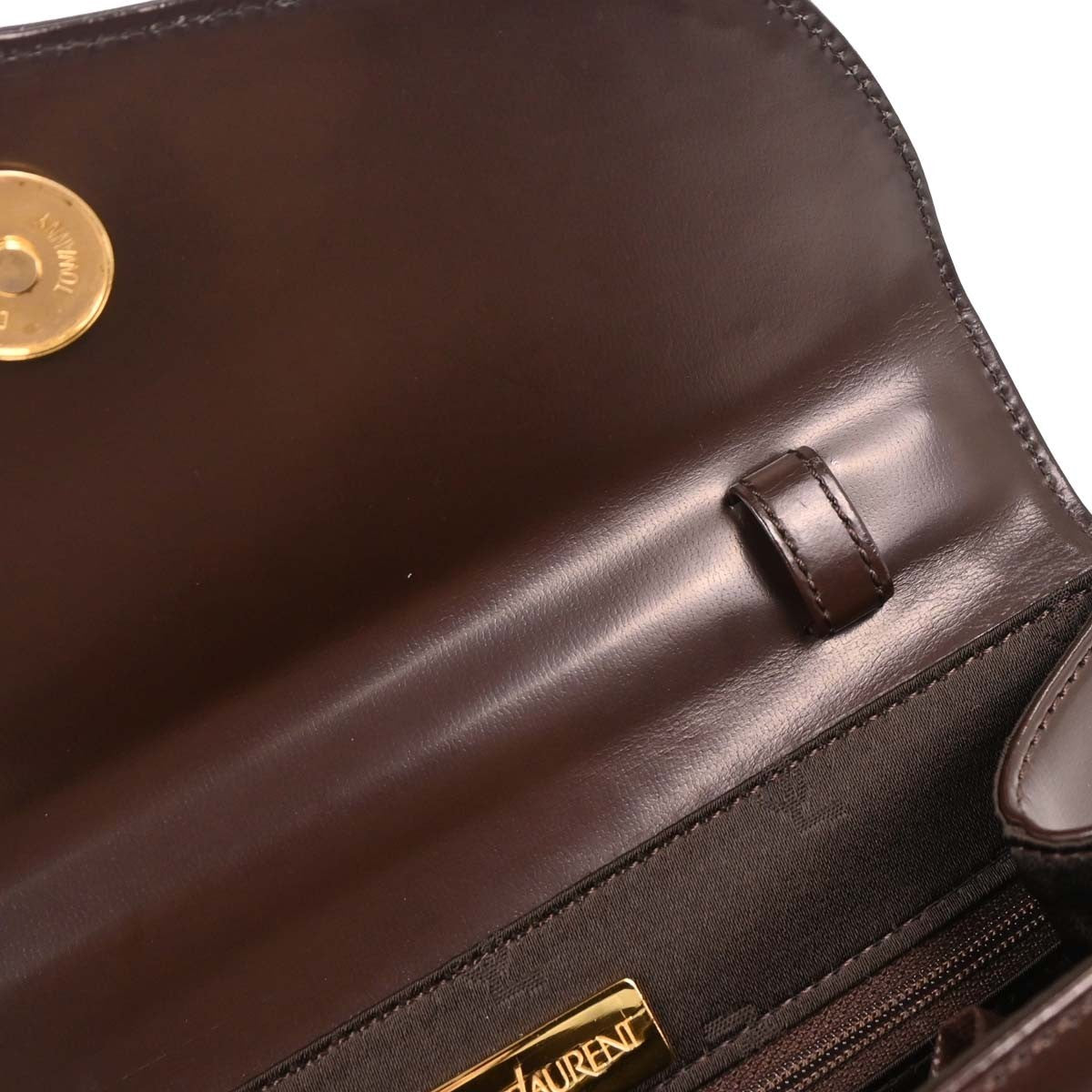 Saint Laurent Vintage Handbag Leather, BROWN, LEATHER, Handbag