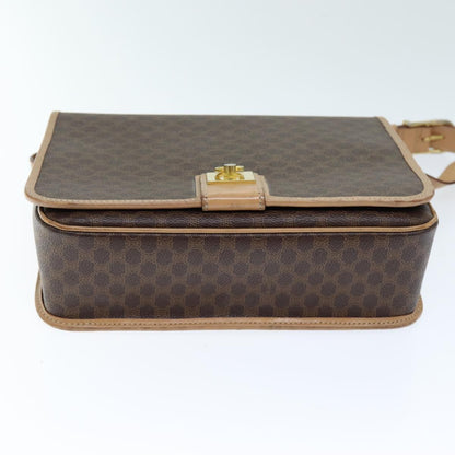 Celine Macadam Shoulder Bag PVC Leather, BROWN, CANVAS, Shoulder bag