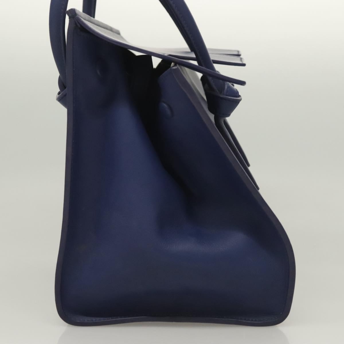 Celine Tie Knot Tote Smooth Leather, NAVY, LEATHER, Handbag