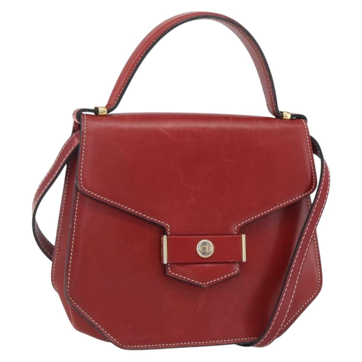 Christian Dior Vintage Handbag Leather, RED, LEATHER, Handbag