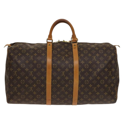 Louis Vuitton Keepall Bag Monogram Canvas, BROWN, CANVAS, Travel bag