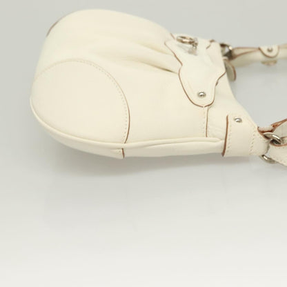 Salvatore Ferragamo Gancini Shoulder Bag Leather, WHITE, LEATHER, Shoulder bag